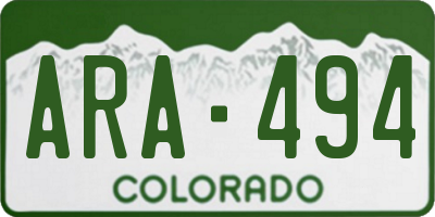 CO license plate ARA494