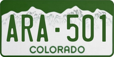 CO license plate ARA501