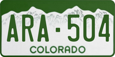 CO license plate ARA504