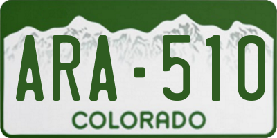 CO license plate ARA510