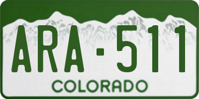 CO license plate ARA511