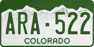 CO license plate ARA522