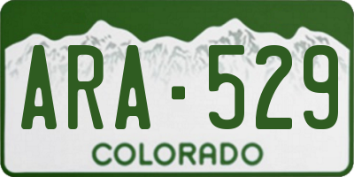 CO license plate ARA529