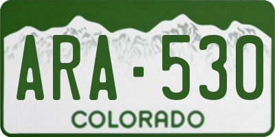 CO license plate ARA530