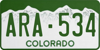 CO license plate ARA534