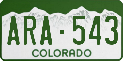 CO license plate ARA543