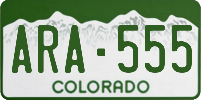 CO license plate ARA555