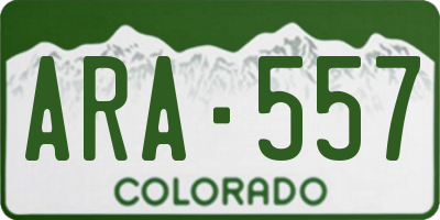 CO license plate ARA557