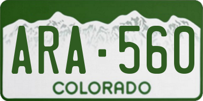 CO license plate ARA560