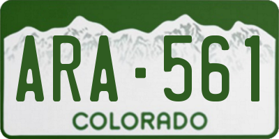 CO license plate ARA561
