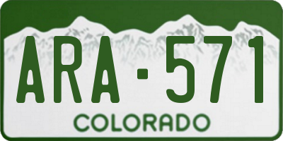CO license plate ARA571