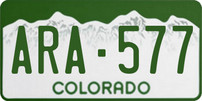 CO license plate ARA577