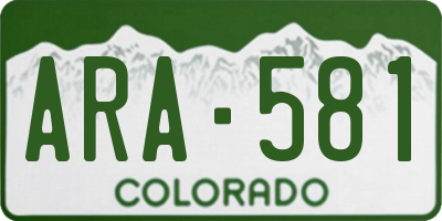 CO license plate ARA581
