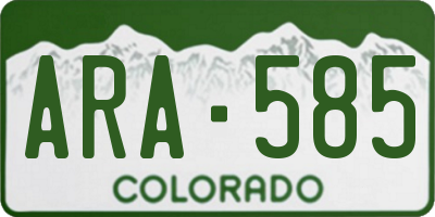 CO license plate ARA585