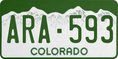 CO license plate ARA593
