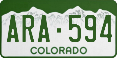 CO license plate ARA594