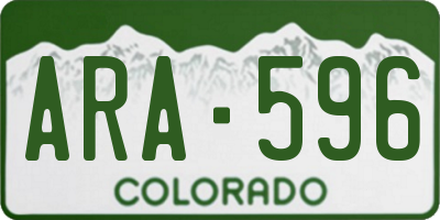 CO license plate ARA596