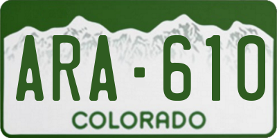 CO license plate ARA610