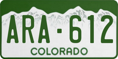 CO license plate ARA612