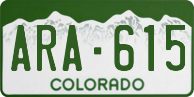 CO license plate ARA615