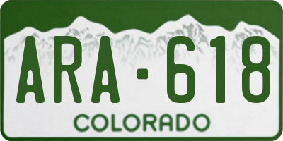 CO license plate ARA618