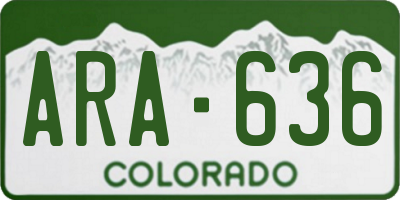 CO license plate ARA636