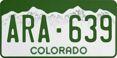 CO license plate ARA639