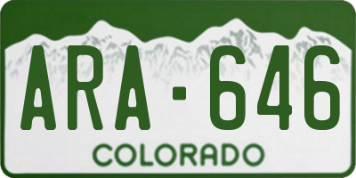 CO license plate ARA646