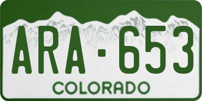 CO license plate ARA653
