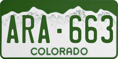 CO license plate ARA663