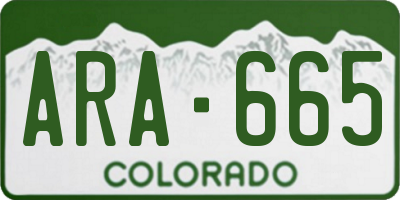 CO license plate ARA665