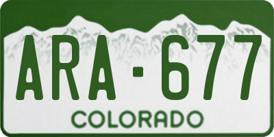 CO license plate ARA677