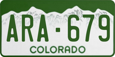 CO license plate ARA679