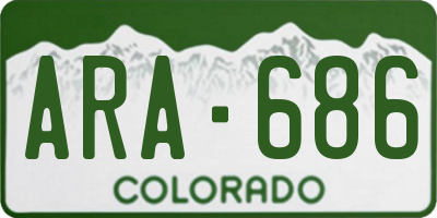 CO license plate ARA686