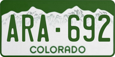 CO license plate ARA692