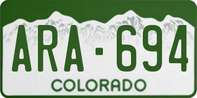 CO license plate ARA694