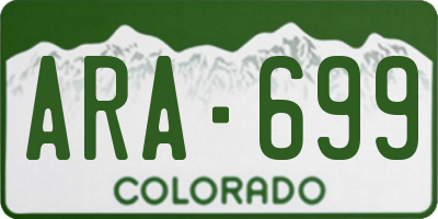 CO license plate ARA699