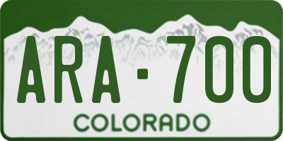 CO license plate ARA700