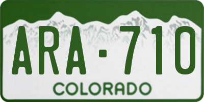 CO license plate ARA710