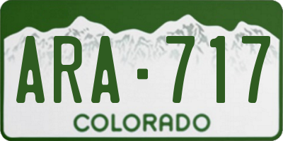 CO license plate ARA717