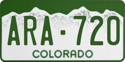 CO license plate ARA720