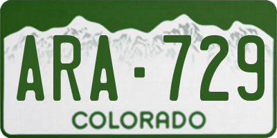 CO license plate ARA729
