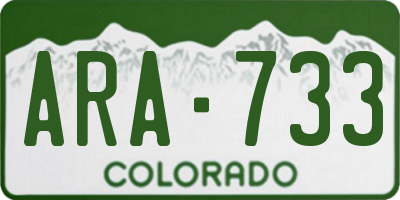 CO license plate ARA733