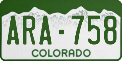 CO license plate ARA758