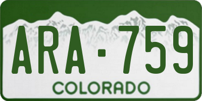 CO license plate ARA759