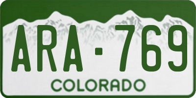 CO license plate ARA769