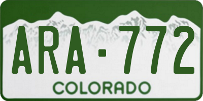 CO license plate ARA772