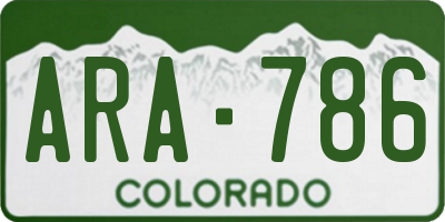 CO license plate ARA786