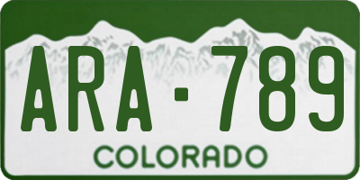 CO license plate ARA789
