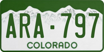 CO license plate ARA797